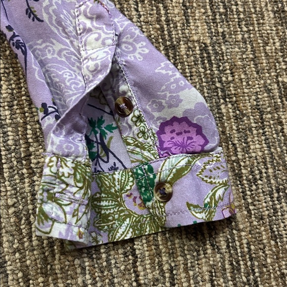 ANTHROPOLOGIE PILCRO Romy Relaxed Button Down Purple Floral Blouse - Picture 9 of 11